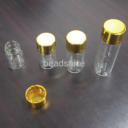 Small bottles with corks, with cork, transparent,22x40x12mm,