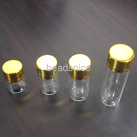 Small bottles with corks, with cork, transparent,22x40x12mm,