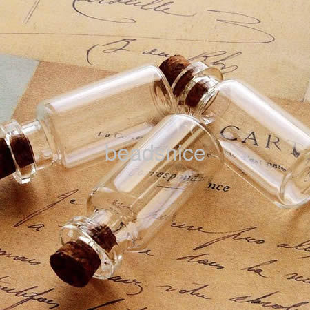 Glass Nail Box, with cork, transparent,22x30x12mm,