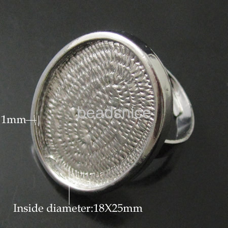 Zinc alloy finger ring setting,oval