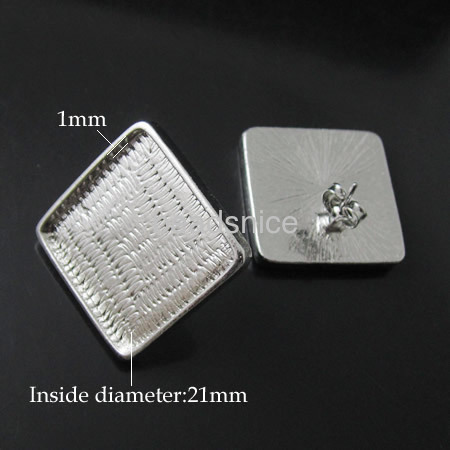 Zinc alloy earring components,square,