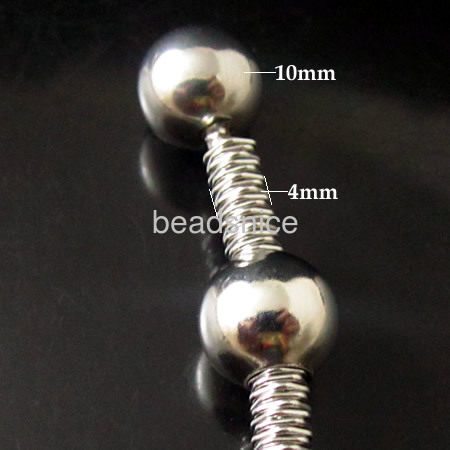 Stainless steel necklace ,beads:10mm