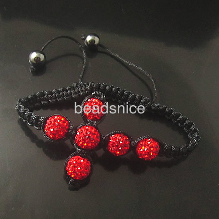 rhineston bracelet,beads:8mm,cross