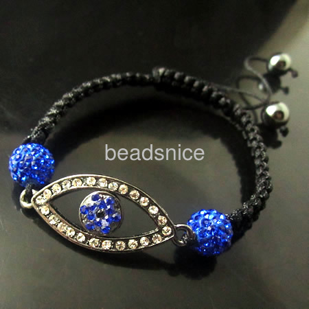 Rhineston bracelet Jewelry bracelets Rhineston and beads evil eye beads: 8mm