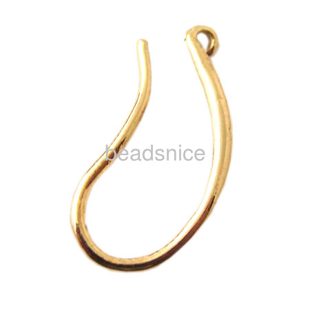 20k Vacuum real gold plating, More than 2 microns thick, Brass Hook Earwire jewelry supplies,