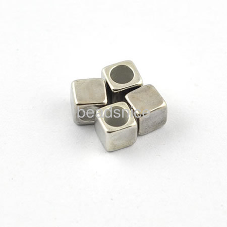 Brass cube beads with big hole great for Europe bracelet