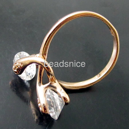 Zircon wedding ring,  zince alloy ,Flower,size:7