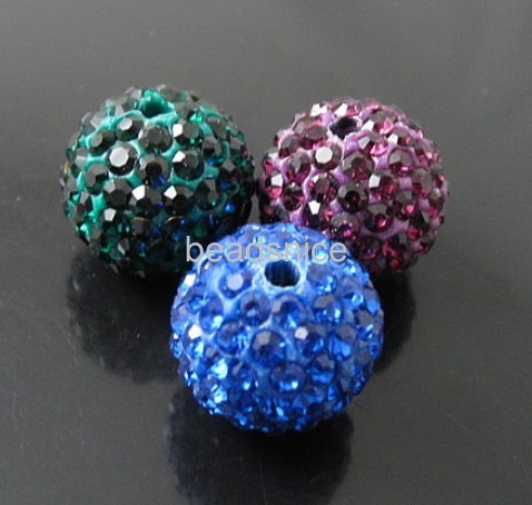 Rhinestone Clay Pave Beads, Round shape, A grade , rhinestone beads beads style PP12, approx 43-38 pcs,  various colors for choi