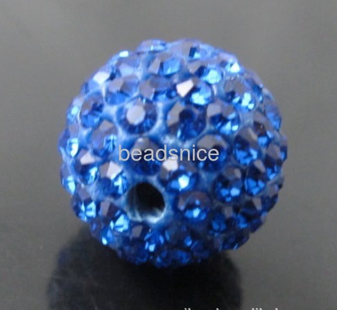 Rhinestone Plasticine Beads, plasticine bead with A rhinestone,PP15,  approx 40-37 pcs,  various colors for choice,half hole,