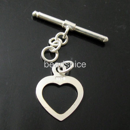 Sterling Silver Toggle Clasp.heart,