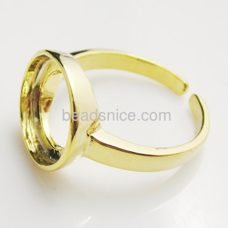 Brass Round adjustable ring base cabochon setting