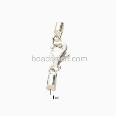 925 Silver end cap 1.1mm cord with  lobster clasp