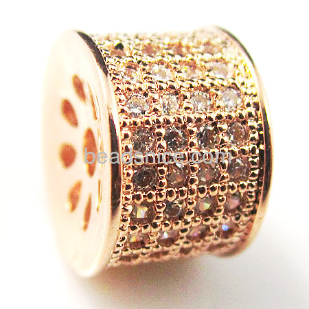 Brass CZ Paved rhinestone beads