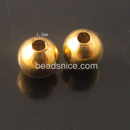 Seamless charm beads  brass  H65 lead-safe nickel-free  round