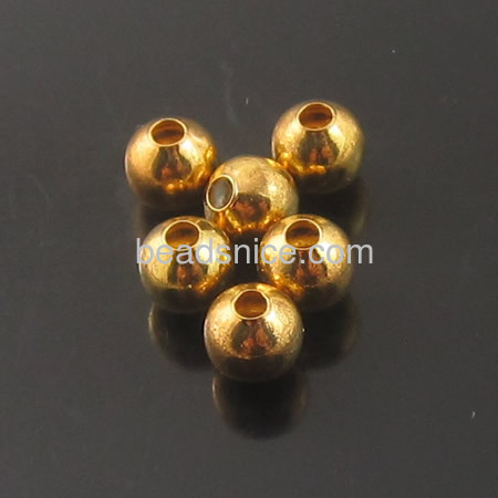 Seamless metal beads brass  H65 lead-safe nickel-free  round