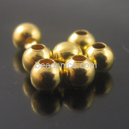Seamless Smooth Round Metal Small Spacer Beads iron lead-safe nickel-free  round