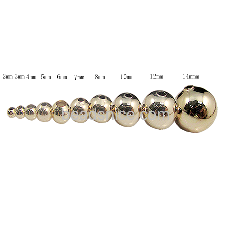 Seamless beads in bulk  brass gold plated  round