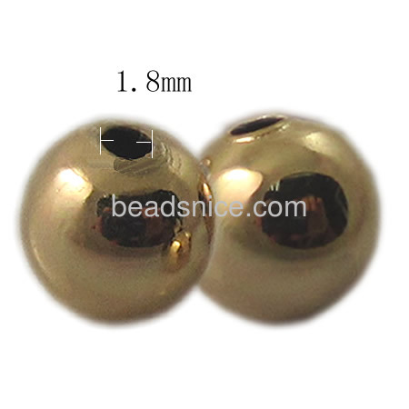 Seamless brass  spacer beads gold plated round