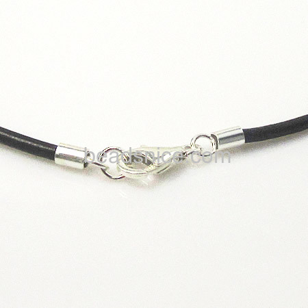 925 Sterling Silver Leather Cord End Cap With Lobster Clasp