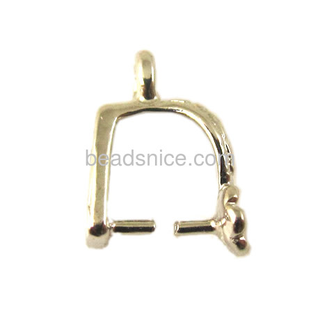 Brass Bail  pendant  pinch style brass many colors available