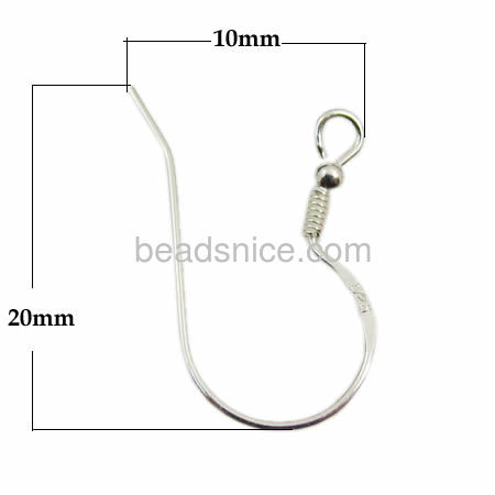 Hot sale 925 Sterling silver hook earring ear wires