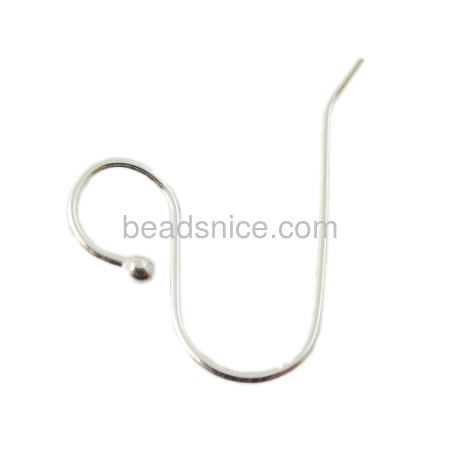 Sterling silver french earwires  ball end earwires long hooks  wire for jewelry making