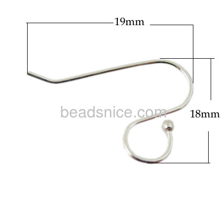 Sterling silver french earwires  ball end earwires long hooks  wire for jewelry making