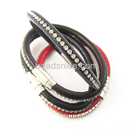 Jewery making bracelet cord genuine Leather bracelet cuff bracelet women different colors for your choice