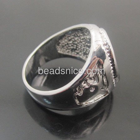 Brass Bezel Ring Settings,Oval, lead-free, nickel-free, Hand made plating