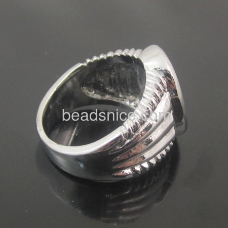 Brass Bezel Ring Settings, Oval,lead-free, nickel-free, Hand made plating