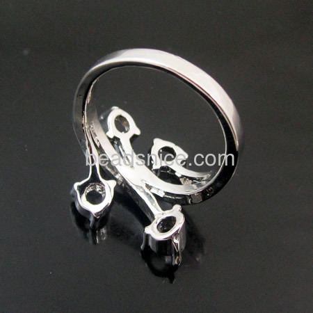 Brass Finger Ring Finding，Ring Setting,Nickel-Free, Lead-Free