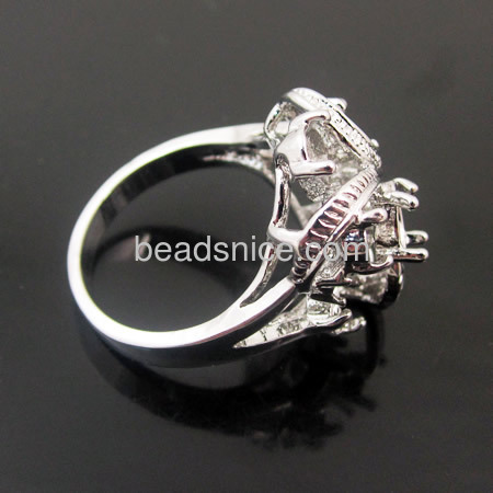 Brass Finger Ring Finding,Nickel-Free, Lead-Free,Perfect for making Cublic Zircom Ring