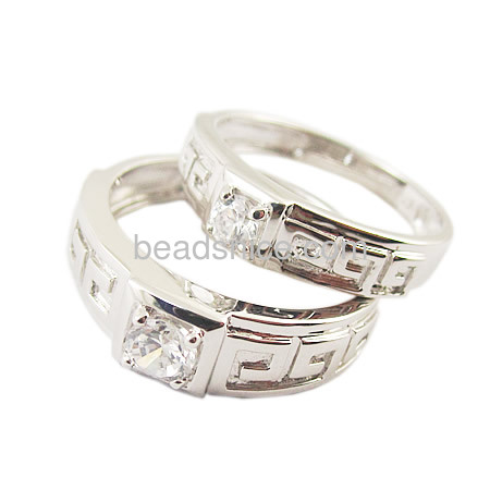 Sterling silver jewelry Couple love band rings lead jewelry fashion,Ladies Size:7,Mens Size:8