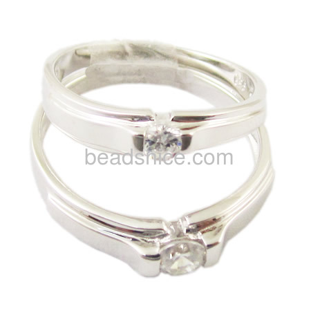 925 sterling silver jewelry wholesale couple rings as gift item,Ladies Size:6,Mens Size :8