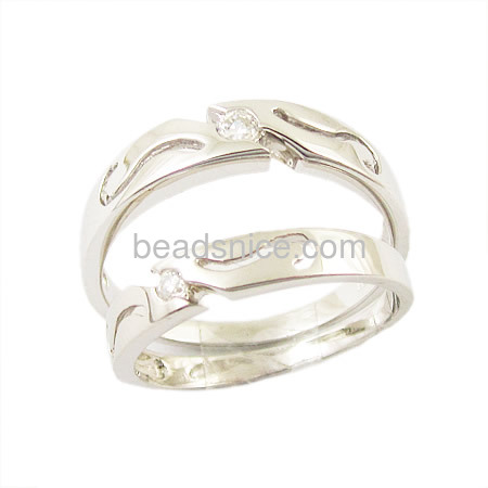 925 sterling silver jewelry wholesale Couple love band rings as gift item,Ladies Size:7,Mens Size:8