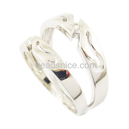925 sterling silver jewelry wholesale Couple love band rings as gift item,Ladies Size:7,Mens Size:8