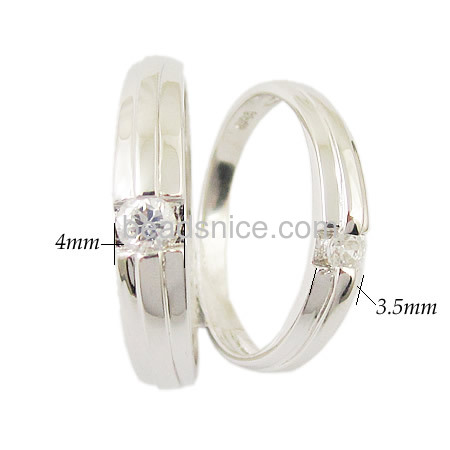 Sterling silver jewelry couple rings as gift item,Ladies Size:6,Mens Size:8