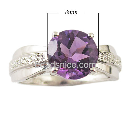 Jewelery 925 sterling silver ring with amethyst wholesale alibaba,size:5-9