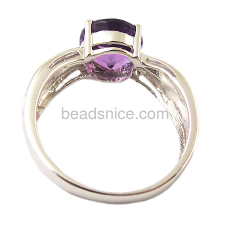 Jewelery 925 sterling silver ring with amethyst wholesale alibaba,size:5-9