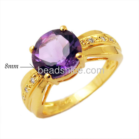 Jewelery 925 sterling silver ring with amethyst of gift item,size:5-9