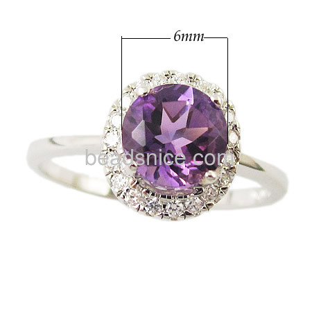 Jewellery 925 sterling silver ring with amethyst as new product,size:5-9