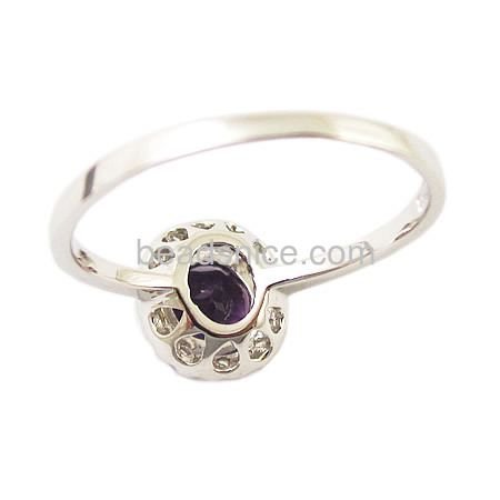 Jewellery 925 sterling silver ring with amethyst as new product,size:5-9