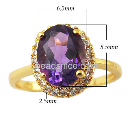 Jewellery 925 sterling silver ring with amethyst as valentine gift,size:5-9
