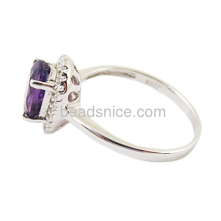 Jewellery 925 sterling silver ring with amethyst wholesale alibaba,size:7