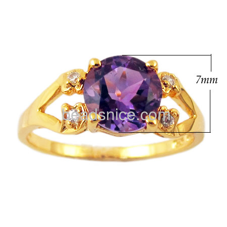 Elegant Forever AAA 1.5 Carat Natural Purple Spinel set amethyst engagement ring in 925 silver