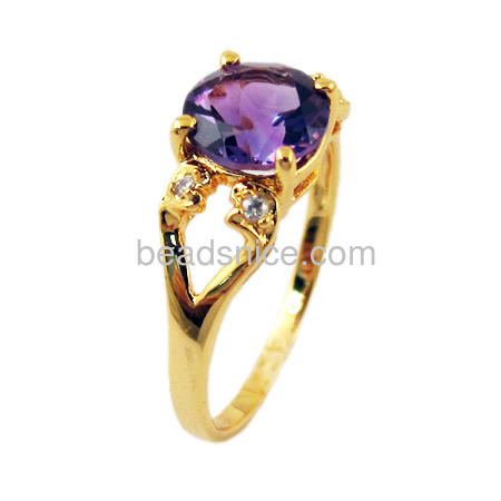 Elegant Forever AAA 1.5 Carat Natural Purple Spinel set amethyst engagement ring in 925 silver