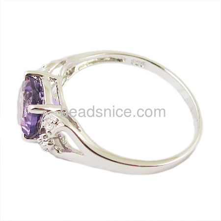 Jewelry fashion 925 sterling silver ring with amethyst as new product