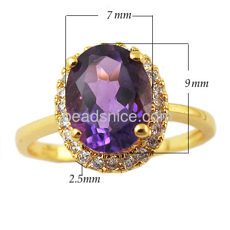 Jewelry fashion 925 sterling silver ring with amethyst of gift item,size:7