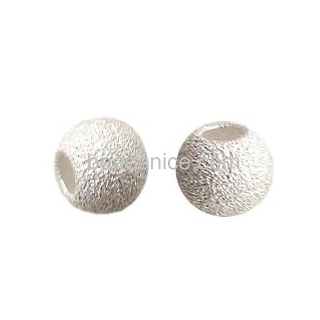 Silver 925 sand surface round spacer beads jewerly findings