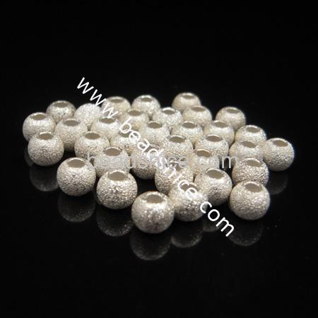 925 silver jewelry beads sand surface round